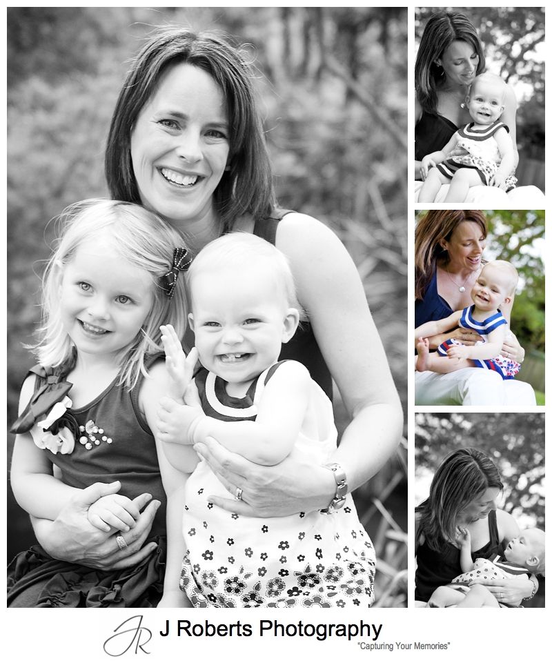 Portraits of a mother with her two little girls - sydney family portrait photography